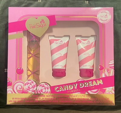 #ad Pink Sugar Candy Dream 3 Pc Gift Set for Women Travel Size Eau de Toilette $26.95
