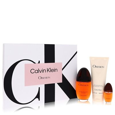 #ad Obsession By Calvin Klein Gift Set 3.4 Oz Edp Spray Lotion Mini Edp Spray $58.77