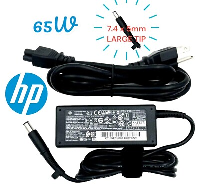 #ad Genuine HP 65W Power Adapter 7.4mm EliteDesk 800 G1 G2 G3 Laptop Mini PC w Cord $7.49