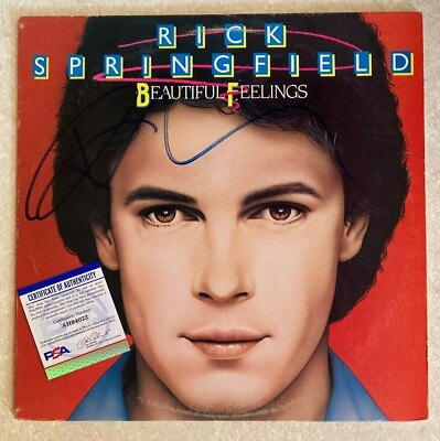 #ad RICK SPRINGFIELD Signed BEAUTIFUL FEELINGS Vinyl RECORD Album LP PSA DNA Proof $89.00