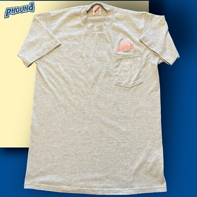 #ad Vtg Jerzees 90s Bubba#x27;s Bar B Q Pig Pocket Cute Funny Shirt L Single Stitch Euc $9.99