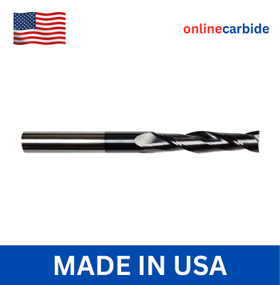 #ad 1 4quot; 2 FLUTE LONG CARBIDE END MILL TiALN COATED $16.95