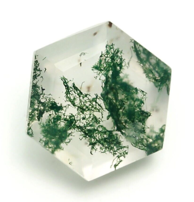 #ad Natural Moss Agate 1.30 Ct. Faceted Green Hexagon Gemstone Gift For Her 7X7 mm $12.99