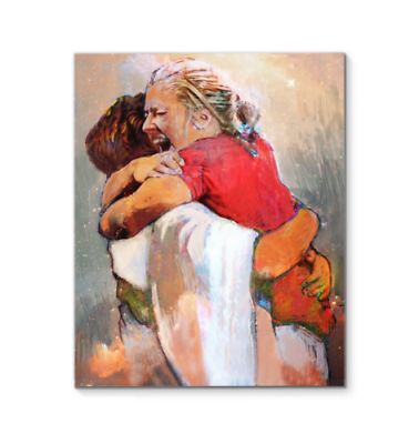 #ad First Day in the Heaven Girl Embracing amp; Hugging Jesus Poster $15.00