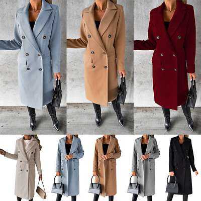 #ad Ladies Women Outwear Jacket Woolen Coat Cashmere Keep Warm Lengthen Winter $28.50