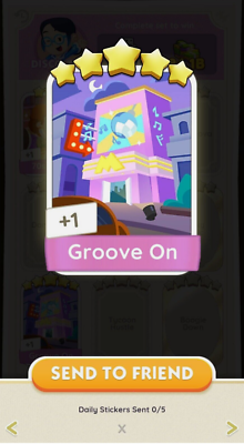 #ad Groove On Sticker Monopoly Go 5 Star Stickers ⭐ ⭐ ⭐ ⭐ ⭐ Fast Send⭐ $5.59