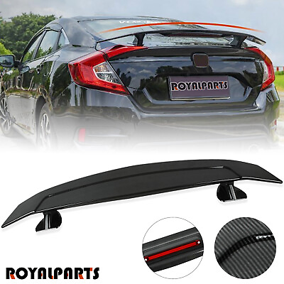 #ad Universal Car 46quot; Rear Trunk Spoiler Wing Carbon Fiber Sport Style W Adhesive $50.39