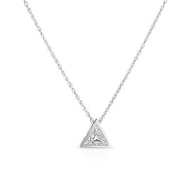 #ad 1 10 Cttw Diamond Triangle Necklace in Rhodium Plated Sterling Silver $99.99