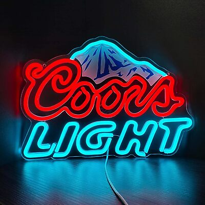 #ad LED Neon Beer Sign Man Cave Home Bar Wall Decor Light Up Mountain Pattern $54.49
