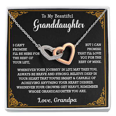 To My Granddaughter Necklace Xmas Birthday Gift For Granddaughter From Grandpa $27.99