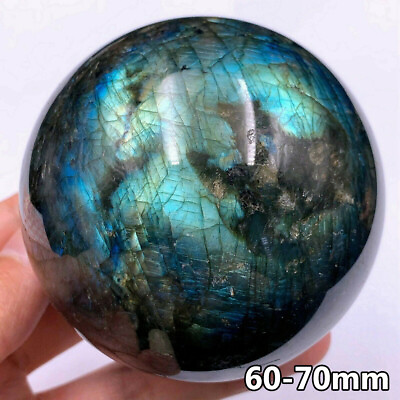 60 70mm Natural Labradorite Quartz Sphere Crystal Ball Rainbow Reiki Healing $20.69