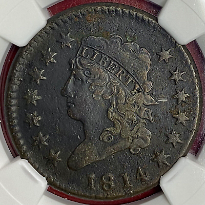 #ad NGC VF 1814 CLASSIC HEAD LARGE CENT CROSSLET 4 S 294 $700.00