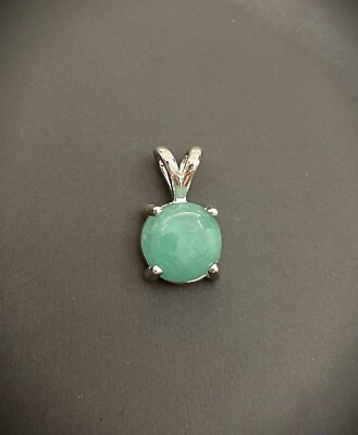 #ad May Birthstone 3.05 ct. Natural Colombian Emerald Silver Pendent *$300* Value $99.99