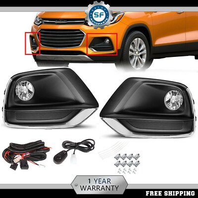 #ad For 2017 2021 Chevy Trax Fog Lights Lamps Kit Left and Right Side Clear Lens $54.29