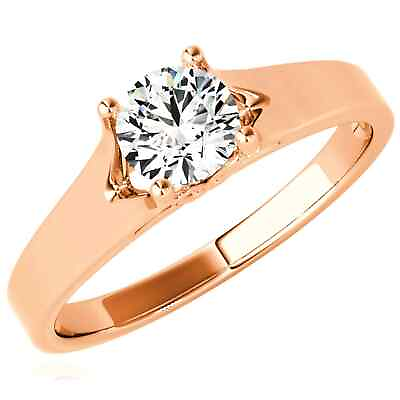#ad 1CT Charles amp; Colvard Forever One Moissanite 14K Rose Gold Engagement Ring $1101.05