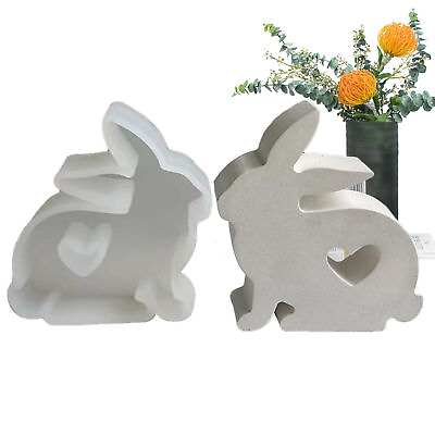 #ad Rabbit Silicone Mold 3D Easter Resin Casting Bunny Mold Cute DIY $10.52