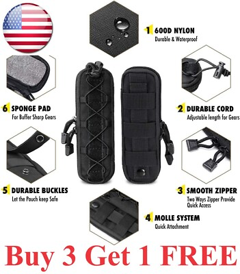 #ad Tactical Knife Sheath Bag Molle Flashlight Holster Pouch Utility Pouches Case $7.95
