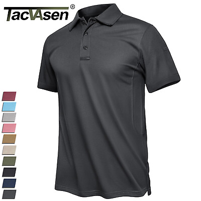 #ad Men#x27;s Polo Shirts Short Sleeve Quick Dry Casual Golf Sport Team Work Tactical T $20.98