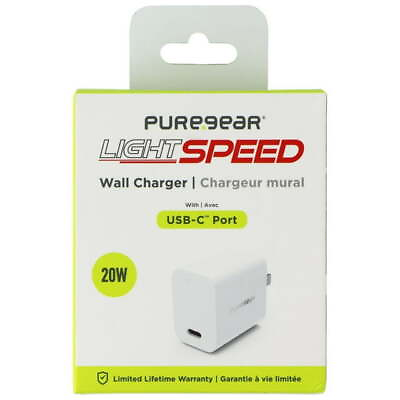 #ad Pure Gear Light Speed 20W USB C Universal Fast Wall Charger White $19.99
