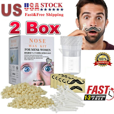 #ad 2x Nose ear Hair Removal Wax Beard Kit Nasal Effective Painless for Hair removal $15.47