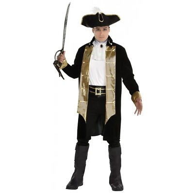 #ad Treasure Captain Men’s Pirate Deluxe Halloween Costume NEW Size Adult Standard $37.89