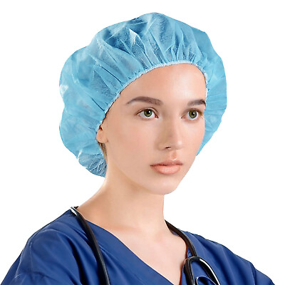 #ad Disposable Bouffant Caps 100% Latex Free Wholesale Non Pleated Size 21” 35GSM $23.88