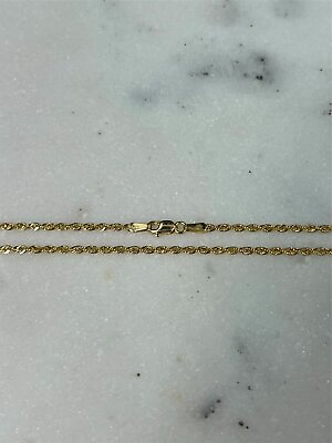 #ad #ad 10K Yellow Gold Necklace Gold Rope Chain 2.2MM 18quot; 20quot; 22quot; 24quot; Hollow $135.99