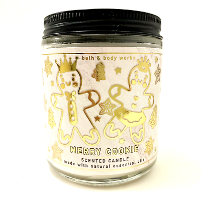 1x Bath amp; Bath Works MERRY COOKIE Single Wick Candle Christmas Candle NEW $20.19