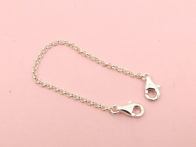 #ad 925 Sterling Silver Safety ROLLO Chain EXTENDER for Necklace Bracelet Extension AU $15.50