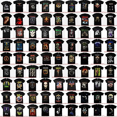 #ad THE BEST COLLECTION OF CLASSIC ROCK BLACK T SHIRTS PUNK ROCK MEN#x27;S SIZES $12.59