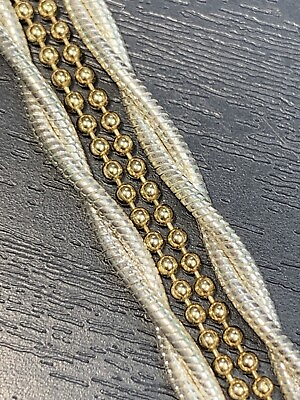 #ad Women’s Ladies Necklace 2 strand 24 Twisted Silver Gold Layered Sweater Length $22.78