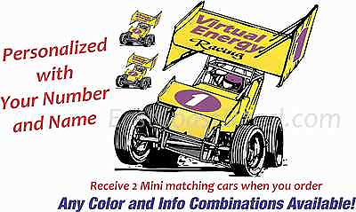 #ad Sprint Car Race Decals USCS LARGE Trailer Truck Custom Decal 2 FREE Mini Match $29.95