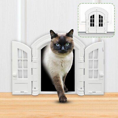#ad Cat Door Stylish No Flap Kitty Door Pet Door Secured Installation $15.99