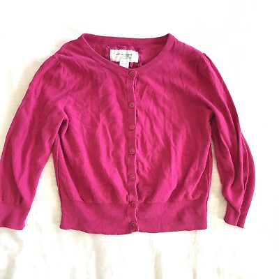 #ad AMERICAN EAGLE pink 100% cotton knit crop cardigan MEDIUM Sweater sleeve button $9.74