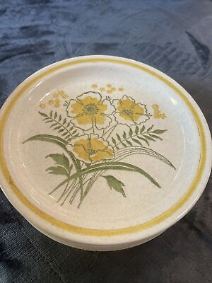 #ad Set of 5 Vintage Dessert Plates Yellow Flowers 6quot; Round $22.39
