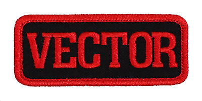 #ad Vector Embroidered Patch Black Twill Red Iron On Sew On Jacket Backpack Bag Hat $12.99