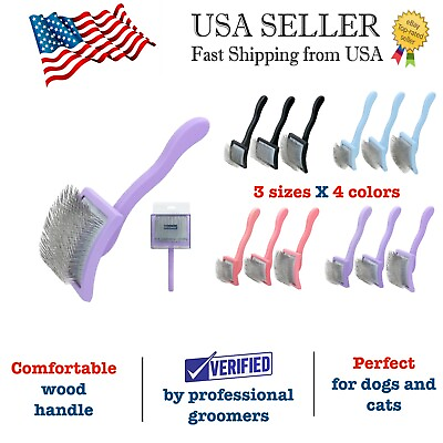 #ad Professional Slicker Brush: Perfect for Dog Cat Grooming Shedding Comb $17.90