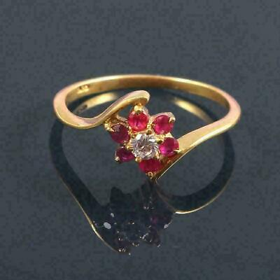 #ad 2.03Ct. Anniversary Ruby Lab Created Diamond Elegant Ring 14K Yellow Gold Finish $111.99