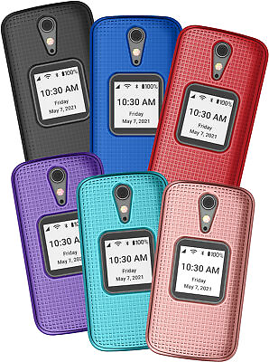#ad Grid Texture Case Slim Hard Shell Cover for Lively Jitterbug Flip 2 Phone Flip2 $14.95