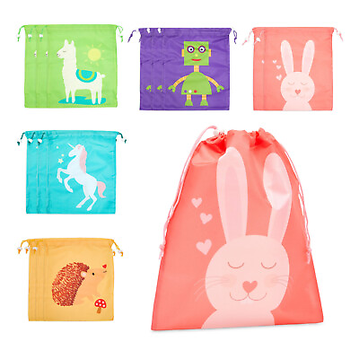 #ad #ad 15 Pack Drawstring Gift Bags for Kids Birthday Themed Party Favor 10 x 12 In $17.89