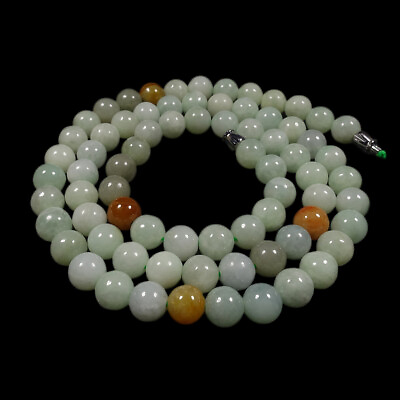 #ad 20quot; Certified Grade A 100% Natural Brown Green Jadeite Jade Necklace 20388 $25.20