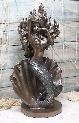 Ebros Gift Large Giant Pearl Shell Goddess Mermaid Awakening Figurine 11.75quot; H $66.99