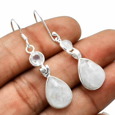 #ad Rainbow Moonstone Solid 925 Sterling Silver Earrings Jewelry 1.6quot; SE 4467 $16.54