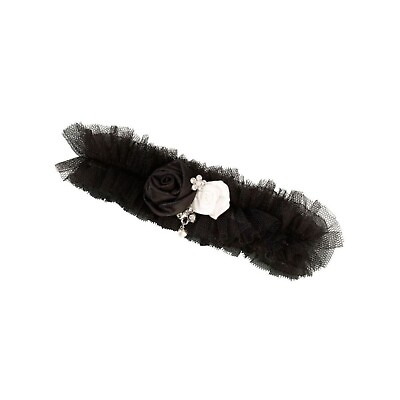#ad Black Tulle Garter with Jewel One Size Fits Most 1 Piece lrlg191bk $15.95