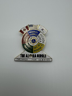 #ad Lions Club Pin THE ALOHA CIRCLE twinned for service $3.99