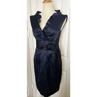 #ad Navy Nanette Lepore Satin Dress Women Size 8 $47.60