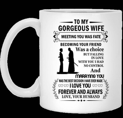 #ad To My Gorgeous Wife Mug Gift For Her From Husband Love Wife White Cup 11oz $15.99