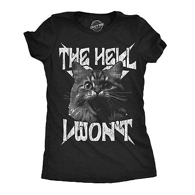 #ad Womens Funny T Shirts The Hell I Wont Crazy Cat Graphic Tee For Ladies $13.10