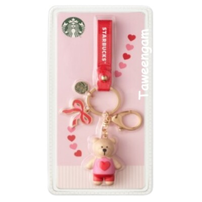 #ad Starbucks Valentine Gif Keychain Limited2024 Bearista Bear Heart Ribbon Cute 1Pc $32.59