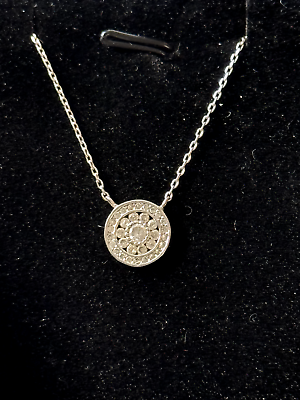 #ad #ad Brand New Sterling Silver adjustable 16quot; 18quot; round pave CZ necklace $31.50